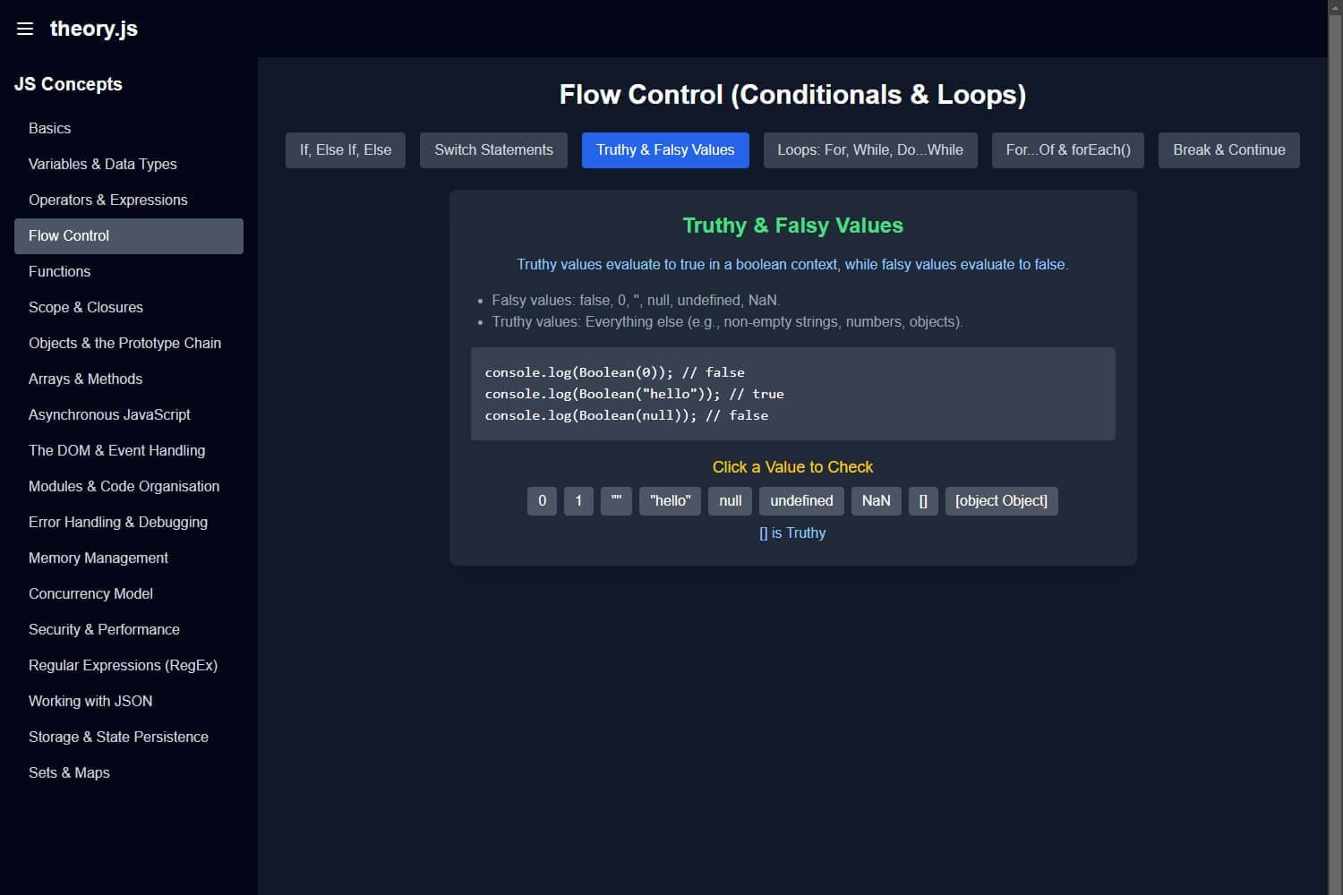 JavaScript Fundamentals Site